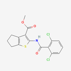 molecular formula C16H13Cl2NO3S B3481619 methyl 2-[(2,6-dichlorobenzoyl)amino]-5,6-dihydro-4H-cyclopenta[b]thiophene-3-carboxylate 
