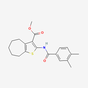 molecular formula C20H23NO3S B3481633 methyl 2-[(3,4-dimethylbenzoyl)amino]-5,6,7,8-tetrahydro-4H-cyclohepta[b]thiophene-3-carboxylate 