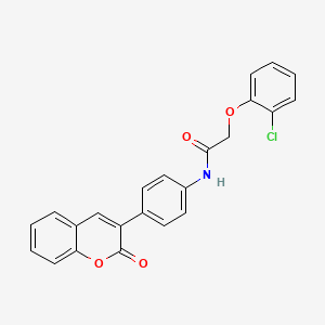 2-(2-chlorophenoxy)-N-[4-(2-oxo-2H-chromen-3-yl)phenyl]acetamide