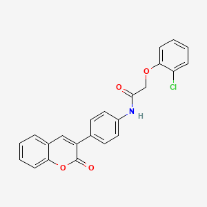 molecular formula C23H16ClNO4 B3481637 2-(2-chlorophenoxy)-N-[4-(2-oxo-2H-chromen-3-yl)phenyl]acetamide 