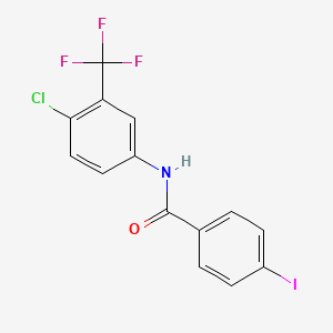 molecular formula C14H8ClF3INO B3481644 N-[4-chloro-3-(trifluoromethyl)phenyl]-4-iodobenzamide CAS No. 6221-56-3