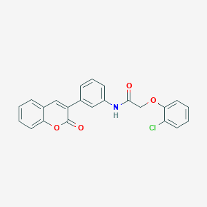 molecular formula C23H16ClNO4 B3481675 2-(2-chlorophenoxy)-N-[3-(2-oxo-2H-chromen-3-yl)phenyl]acetamide 