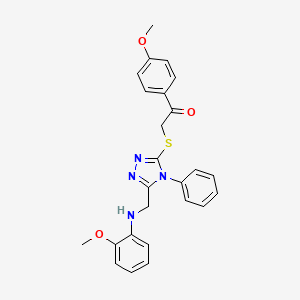 1-(4-methoxyphenyl)-2-[(5-{[(2-methoxyphenyl)amino]methyl}-4-phenyl-4H-1,2,4-triazol-3-yl)thio]ethanone