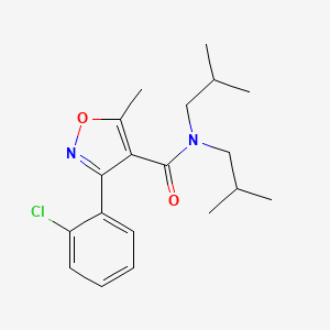 molecular formula C19H25ClN2O2 B3481693 3-(2-chlorophenyl)-N,N-diisobutyl-5-methyl-4-isoxazolecarboxamide 