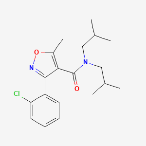 3-(2-chlorophenyl)-5-methyl-N,N-bis(2-methylpropyl)-1,2-oxazole-4-carboxamide