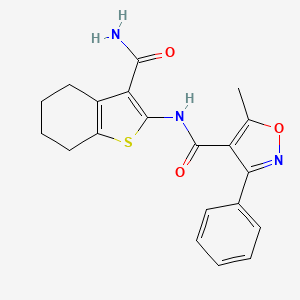 molecular formula C20H19N3O3S B3481701 N-[3-(aminocarbonyl)-4,5,6,7-tetrahydro-1-benzothien-2-yl]-5-methyl-3-phenyl-4-isoxazolecarboxamide CAS No. 6123-32-6