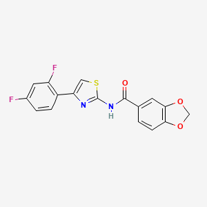 molecular formula C17H10F2N2O3S B3481738 N-[4-(2,4-difluorophenyl)-1,3-thiazol-2-yl]-1,3-benzodioxole-5-carboxamide 