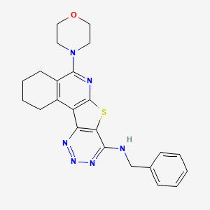 N-benzyl-5-(4-morpholinyl)-1,2,3,4-tetrahydro[1,2,3]triazino[4',5':4,5]thieno[2,3-c]isoquinolin-8-amine