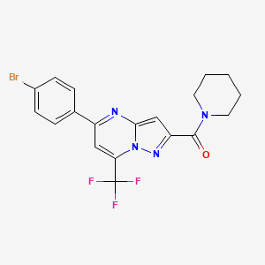 molecular formula C19H16BrF3N4O B3481751 5-(4-bromophenyl)-2-(1-piperidinylcarbonyl)-7-(trifluoromethyl)pyrazolo[1,5-a]pyrimidine 