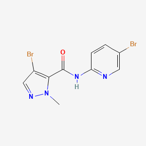 molecular formula C10H8Br2N4O B3481758 4-bromo-N-(5-bromo-2-pyridinyl)-1-methyl-1H-pyrazole-5-carboxamide 
