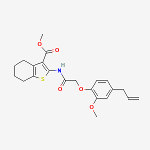 molecular formula C22H25NO5S B3481765 methyl 2-{[(4-allyl-2-methoxyphenoxy)acetyl]amino}-4,5,6,7-tetrahydro-1-benzothiophene-3-carboxylate 