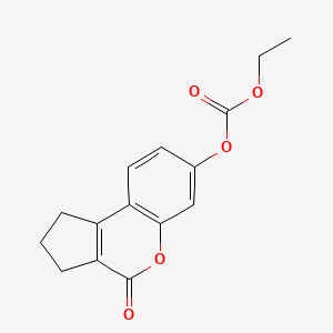 molecular formula C15H14O5 B3481798 ethyl 4-oxo-1,2,3,4-tetrahydrocyclopenta[c]chromen-7-yl carbonate 