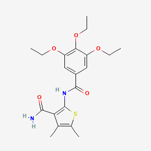 molecular formula C20H26N2O5S B3481803 4,5-dimethyl-2-[(3,4,5-triethoxybenzoyl)amino]-3-thiophenecarboxamide 