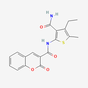 molecular formula C18H16N2O4S B3481808 N-[3-(aminocarbonyl)-4-ethyl-5-methyl-2-thienyl]-2-oxo-2H-chromene-3-carboxamide 