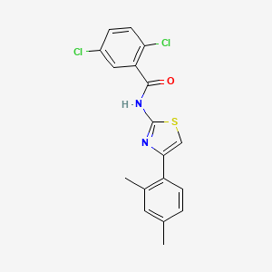 molecular formula C18H14Cl2N2OS B3481809 2,5-dichloro-N-[4-(2,4-dimethylphenyl)-1,3-thiazol-2-yl]benzamide 