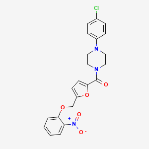 molecular formula C22H20ClN3O5 B3481810 1-(4-chlorophenyl)-4-{5-[(2-nitrophenoxy)methyl]-2-furoyl}piperazine 