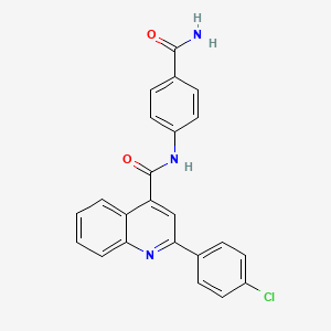 molecular formula C23H16ClN3O2 B3481833 N-[4-(aminocarbonyl)phenyl]-2-(4-chlorophenyl)-4-quinolinecarboxamide 