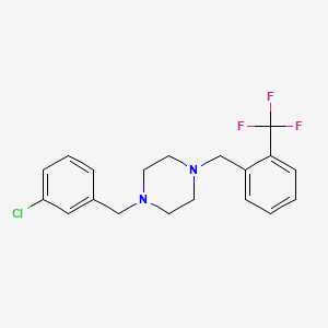 molecular formula C19H20ClF3N2 B3481842 1-(3-chlorobenzyl)-4-[2-(trifluoromethyl)benzyl]piperazine 