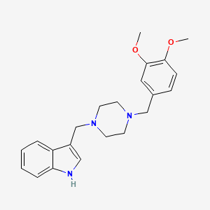 molecular formula C22H27N3O2 B3481850 3-{[4-(3,4-dimethoxybenzyl)-1-piperazinyl]methyl}-1H-indole 