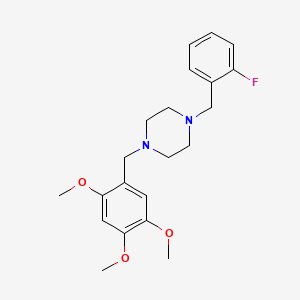 molecular formula C21H27FN2O3 B3481855 1-(2-fluorobenzyl)-4-(2,4,5-trimethoxybenzyl)piperazine 