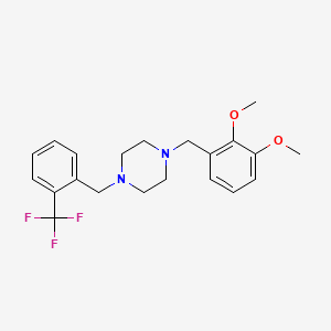 molecular formula C21H25F3N2O2 B3481891 1-(2,3-dimethoxybenzyl)-4-[2-(trifluoromethyl)benzyl]piperazine 