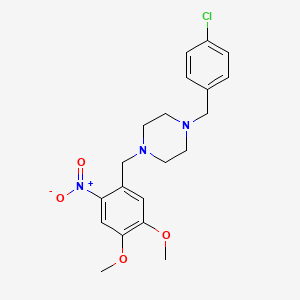molecular formula C20H24ClN3O4 B3481899 1-(4-chlorobenzyl)-4-(4,5-dimethoxy-2-nitrobenzyl)piperazine 