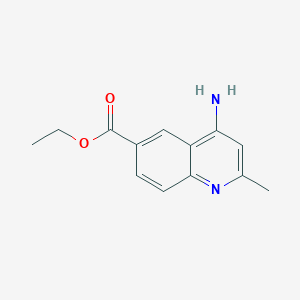 molecular formula C13H14N2O2 B034819 Ethyl 4-amino-2-methylquinoline-6-carboxylate CAS No. 100795-25-3