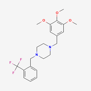 molecular formula C22H27F3N2O3 B3481905 1-[2-(trifluoromethyl)benzyl]-4-(3,4,5-trimethoxybenzyl)piperazine 