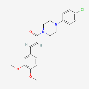 molecular formula C21H23ClN2O3 B3481911 1-(4-chlorophenyl)-4-[3-(3,4-dimethoxyphenyl)acryloyl]piperazine 