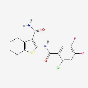molecular formula C16H13ClF2N2O2S B3481920 2-[(2-chloro-4,5-difluorobenzoyl)amino]-4,5,6,7-tetrahydro-1-benzothiophene-3-carboxamide 