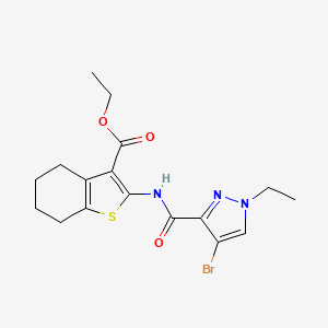 molecular formula C17H20BrN3O3S B3481941 ethyl 2-{[(4-bromo-1-ethyl-1H-pyrazol-3-yl)carbonyl]amino}-4,5,6,7-tetrahydro-1-benzothiophene-3-carboxylate 
