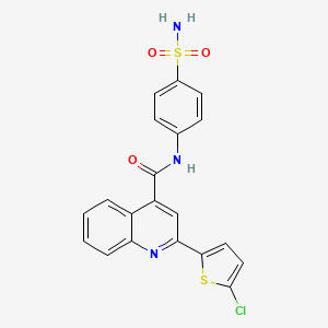 molecular formula C20H14ClN3O3S2 B3481942 N-[4-(aminosulfonyl)phenyl]-2-(5-chloro-2-thienyl)-4-quinolinecarboxamide 