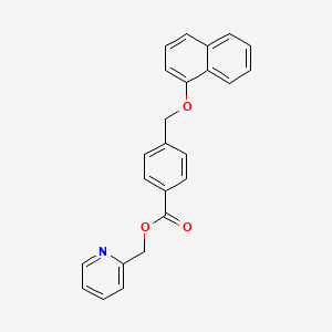 molecular formula C24H19NO3 B3481948 2-pyridinylmethyl 4-[(1-naphthyloxy)methyl]benzoate 