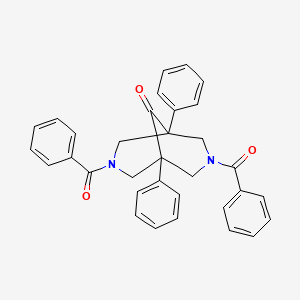 molecular formula C33H28N2O3 B3481971 3,7-dibenzoyl-1,5-diphenyl-3,7-diazabicyclo[3.3.1]nonan-9-one 