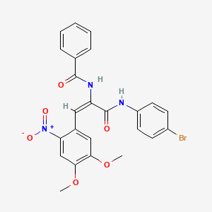 molecular formula C24H20BrN3O6 B3481982 N-[1-{[(4-bromophenyl)amino]carbonyl}-2-(4,5-dimethoxy-2-nitrophenyl)vinyl]benzamide 