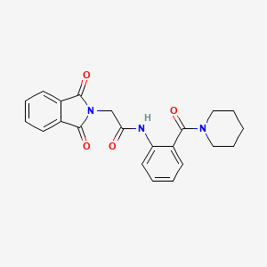 molecular formula C22H21N3O4 B3481994 2-(1,3-dioxo-1,3-dihydro-2H-isoindol-2-yl)-N-[2-(1-piperidinylcarbonyl)phenyl]acetamide 