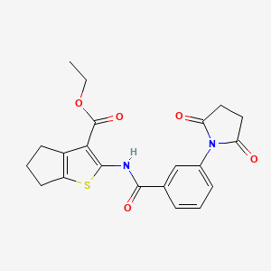 molecular formula C21H20N2O5S B3481997 ethyl 2-{[3-(2,5-dioxo-1-pyrrolidinyl)benzoyl]amino}-5,6-dihydro-4H-cyclopenta[b]thiophene-3-carboxylate 