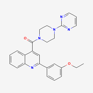 molecular formula C26H25N5O2 B3482036 2-(3-ethoxyphenyl)-4-{[4-(2-pyrimidinyl)-1-piperazinyl]carbonyl}quinoline 