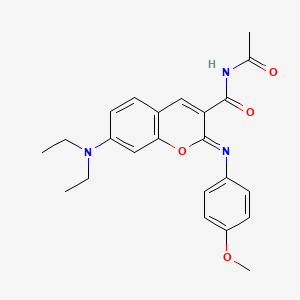 N-acetyl-7-(diethylamino)-2-[(4-methoxyphenyl)imino]-2H-chromene-3-carboxamide