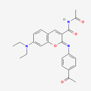 N-acetyl-2-[(4-acetylphenyl)imino]-7-(diethylamino)-2H-chromene-3-carboxamide