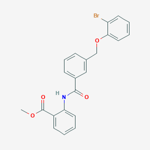 molecular formula C22H18BrNO4 B3482095 methyl 2-({3-[(2-bromophenoxy)methyl]benzoyl}amino)benzoate 