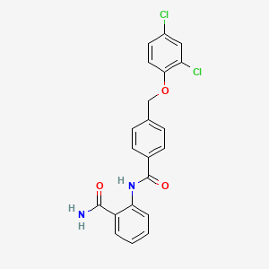 molecular formula C21H16Cl2N2O3 B3482098 2-({4-[(2,4-dichlorophenoxy)methyl]benzoyl}amino)benzamide 