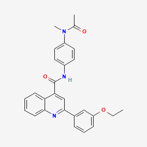 molecular formula C27H25N3O3 B3482137 N-{4-[acetyl(methyl)amino]phenyl}-2-(3-ethoxyphenyl)-4-quinolinecarboxamide 