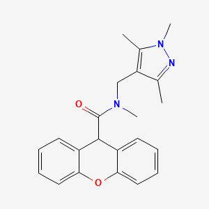 molecular formula C22H23N3O2 B3482156 N-methyl-N-[(1,3,5-trimethyl-1H-pyrazol-4-yl)methyl]-9H-xanthene-9-carboxamide 