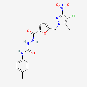 2-{5-[(4-chloro-5-methyl-3-nitro-1H-pyrazol-1-yl)methyl]-2-furoyl}-N-(4-methylphenyl)hydrazinecarboxamide