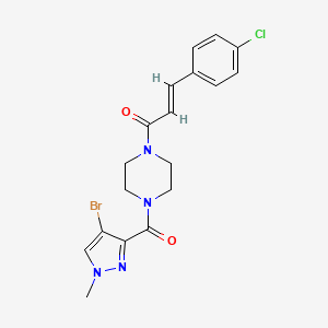 1-[(4-bromo-1-methyl-1H-pyrazol-3-yl)carbonyl]-4-[3-(4-chlorophenyl)acryloyl]piperazine