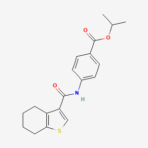 molecular formula C19H21NO3S B3482195 isopropyl 4-[(4,5,6,7-tetrahydro-1-benzothien-3-ylcarbonyl)amino]benzoate 