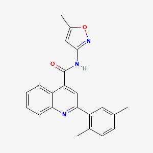 molecular formula C22H19N3O2 B3482226 2-(2,5-dimethylphenyl)-N-(5-methyl-3-isoxazolyl)-4-quinolinecarboxamide 