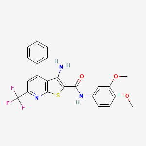molecular formula C23H18F3N3O3S B3482250 3-amino-N-(3,4-dimethoxyphenyl)-4-phenyl-6-(trifluoromethyl)thieno[2,3-b]pyridine-2-carboxamide 