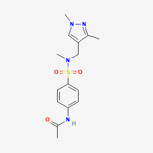 molecular formula C15H20N4O3S B3482257 N-(4-{[[(1,3-dimethyl-1H-pyrazol-4-yl)methyl](methyl)amino]sulfonyl}phenyl)acetamide 
